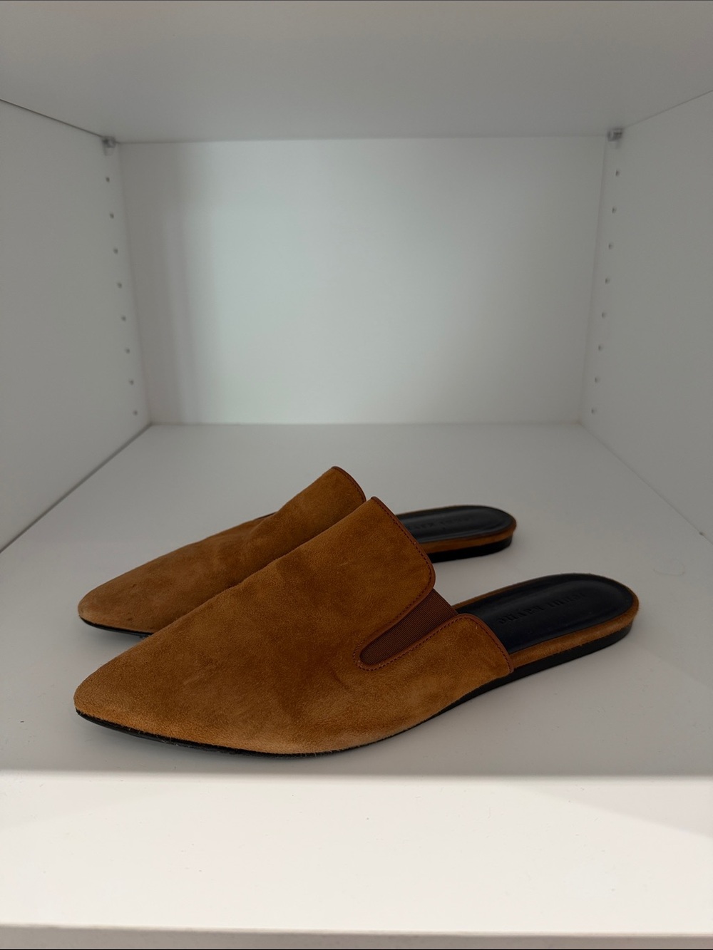 Jenni Kayne Suede Slip-On Mules - Cognac Brown
